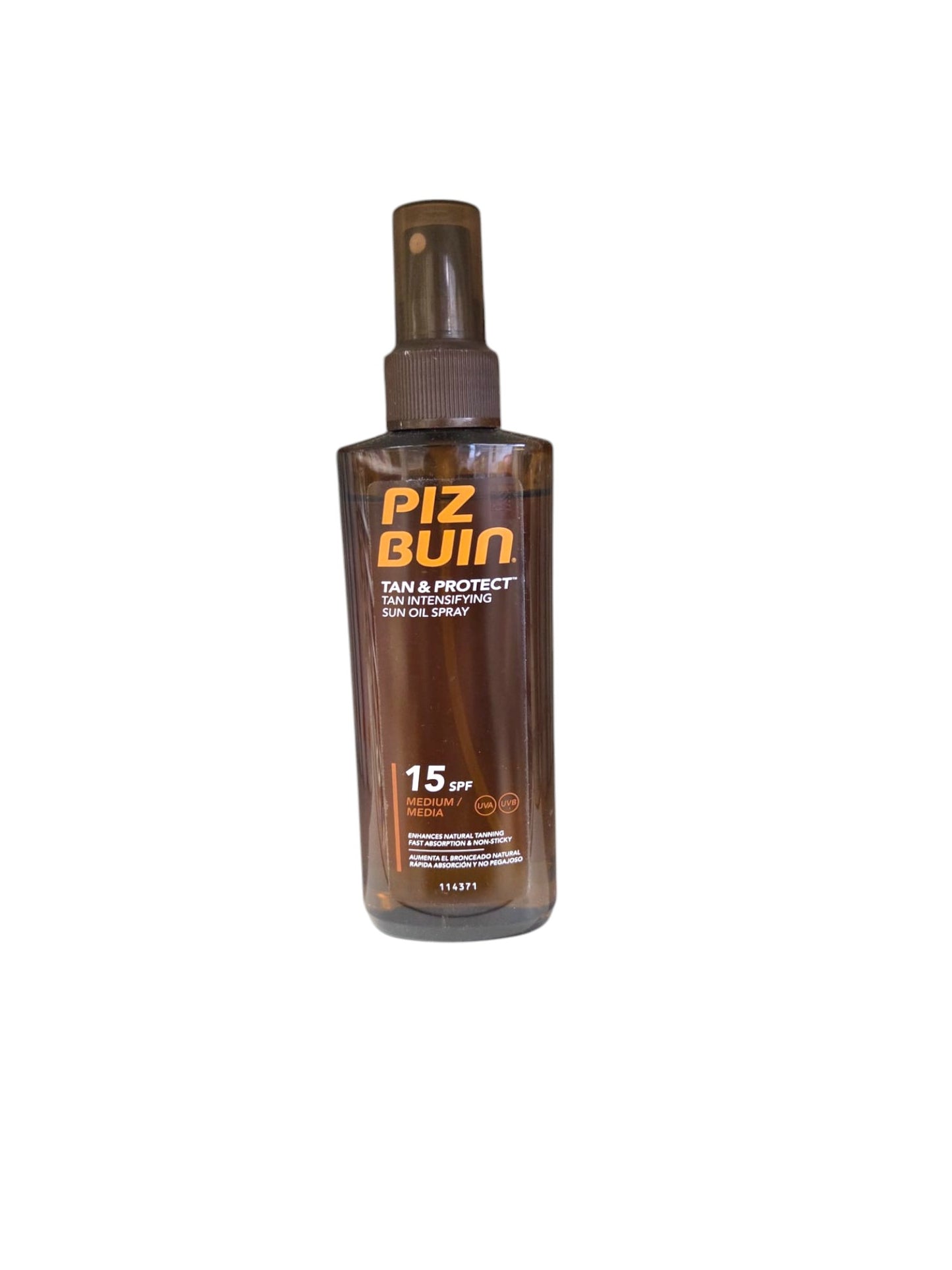 PIZ BUIN Tan & Protect Olio Spray Solare Intensificatore dell'Abbronzatura SPF 15, Olio abbronzante corpo spray con Illumitone, Protezione solare 15 con filtro solare UVA/UVB, 150 ml
